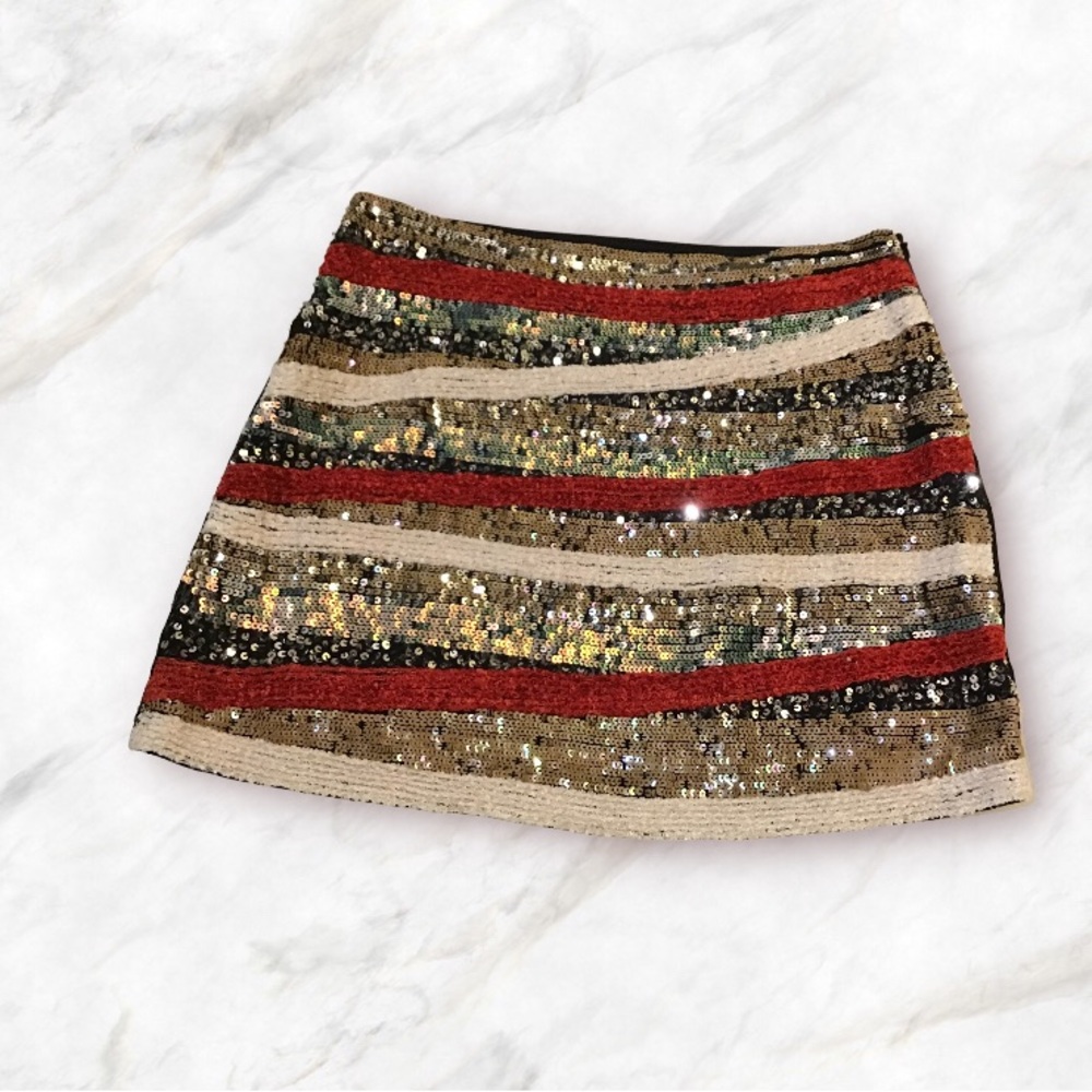TFNC London sequin party holiday mini skirt size S